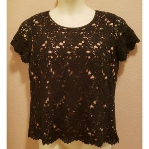 Talbots Petites Floral Lace Top